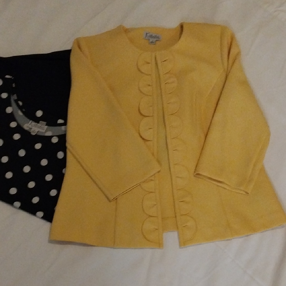 K Studio Yellow Blazer Lightweight Classic Design With Shell And Slacks 3 Piece